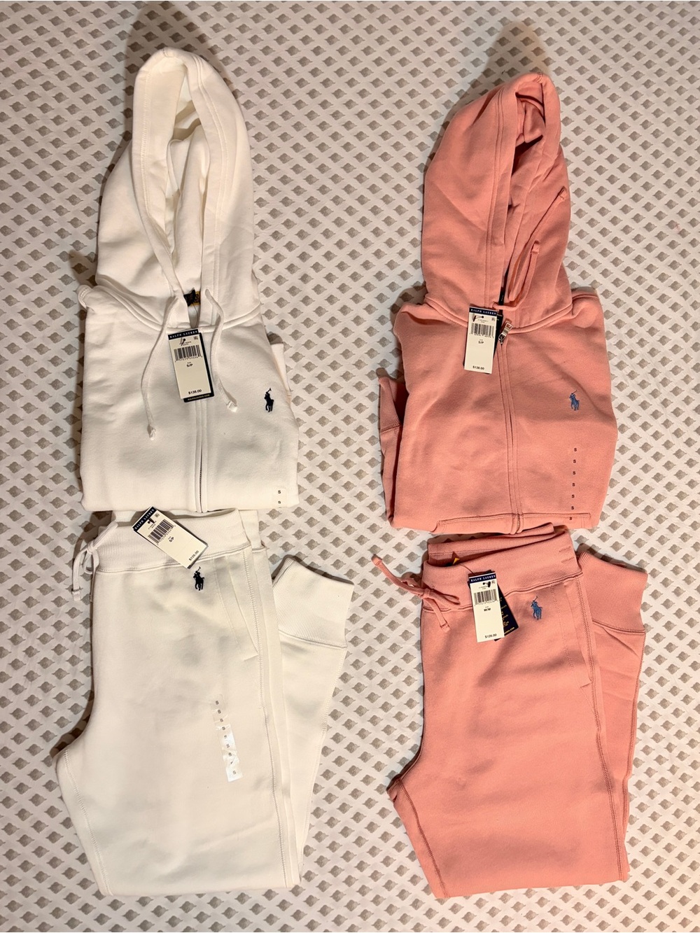 Polo by Ralph Lauren Women’s Pink/White Hoodie & Sweatpants Set